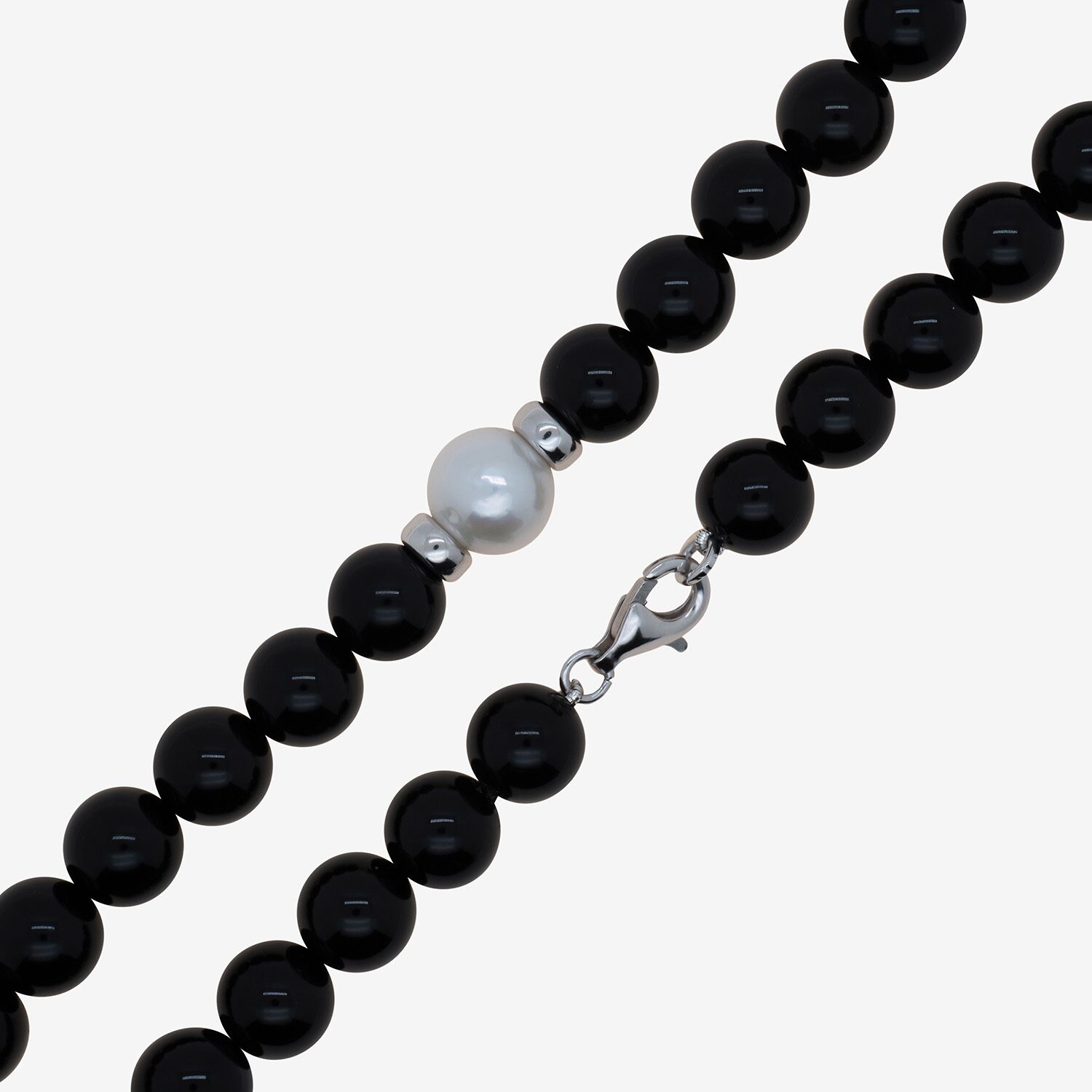 Limited Quantities! Womens Black Onyx Sterling Silver Beaded Necklace