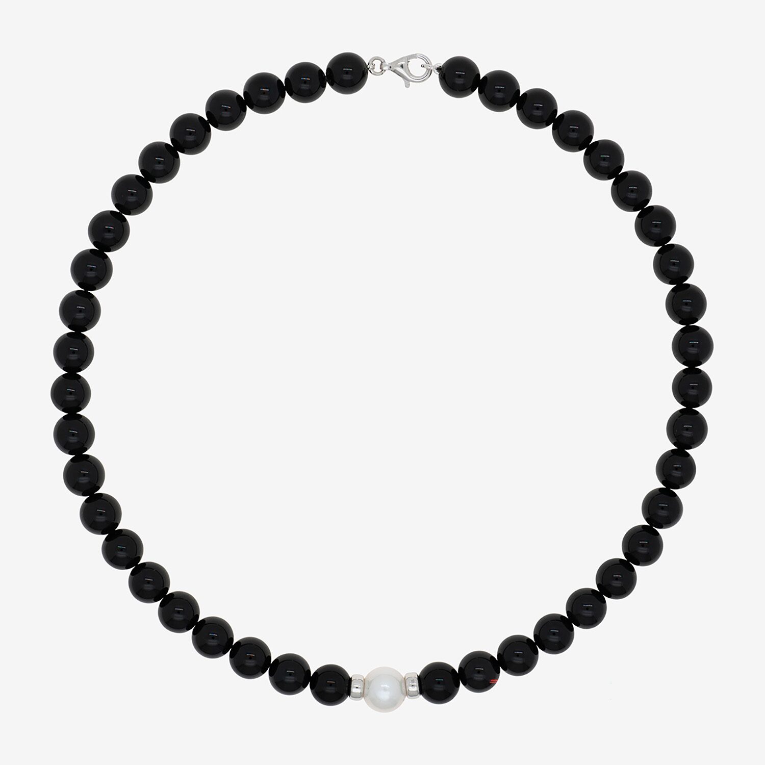 Limited Quantities! Womens Black Onyx Sterling Silver Beaded Necklace