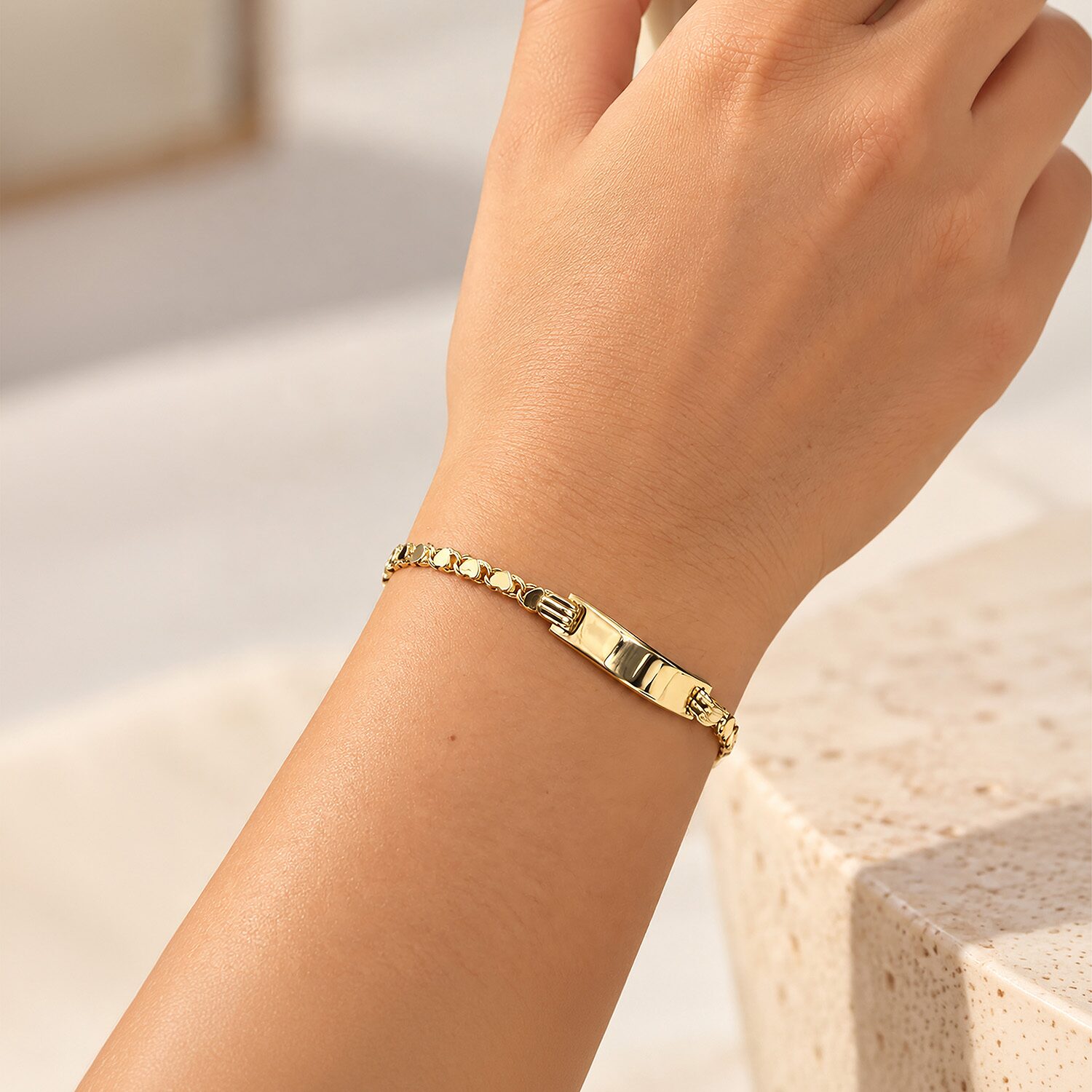 Girls 14K Gold 6 Inch Link Chain Bracelet
