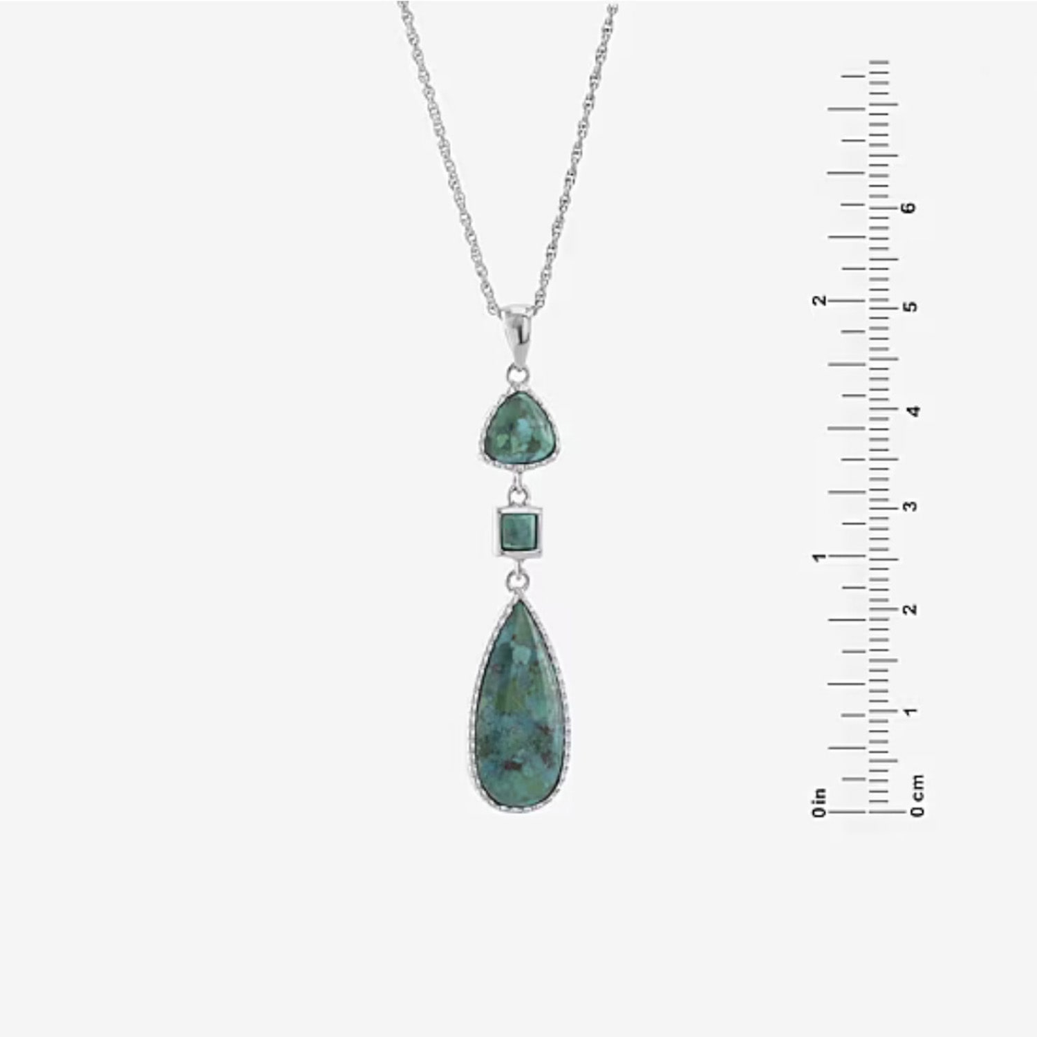 Womens Enhanced Blue Turquoise Sterling Silver 18 Inch Pendant Necklace