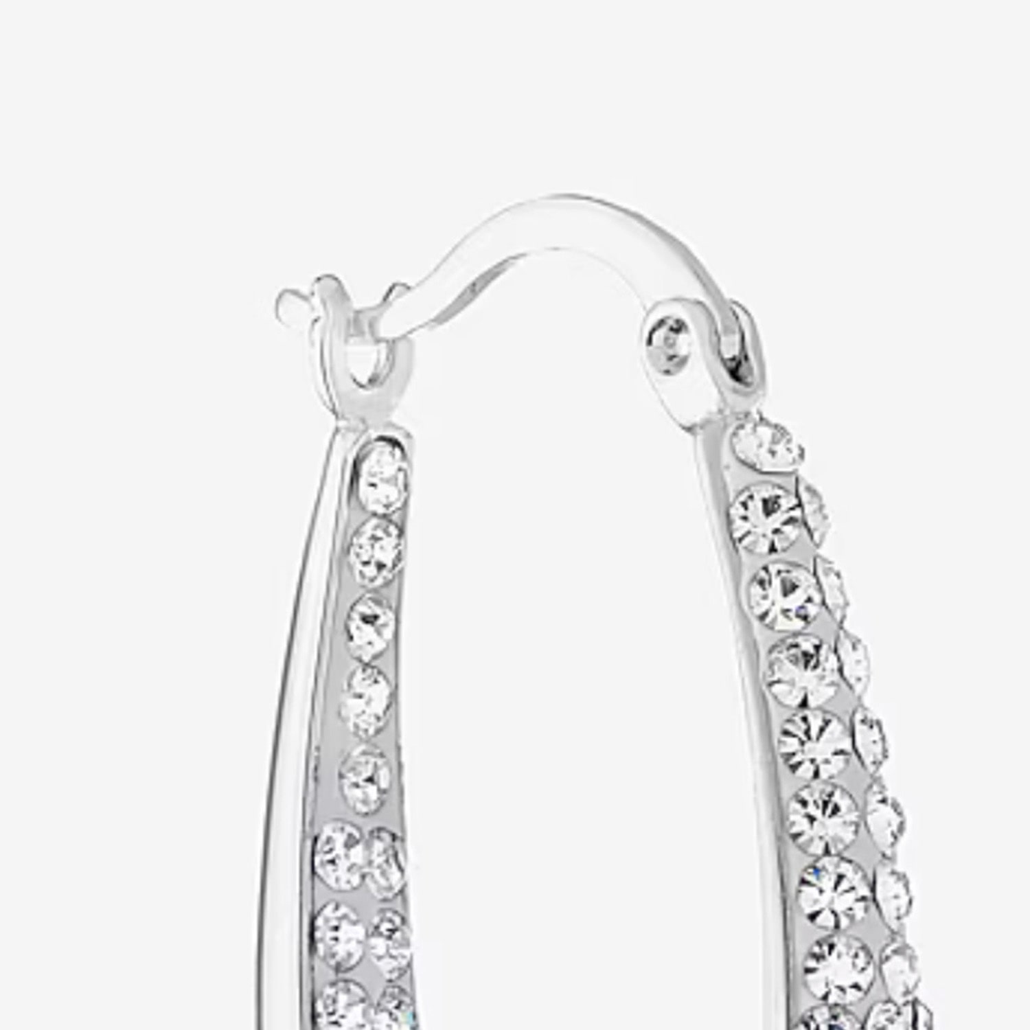 Sterling Silver Crystal Inside-Out Hoop Earrings 