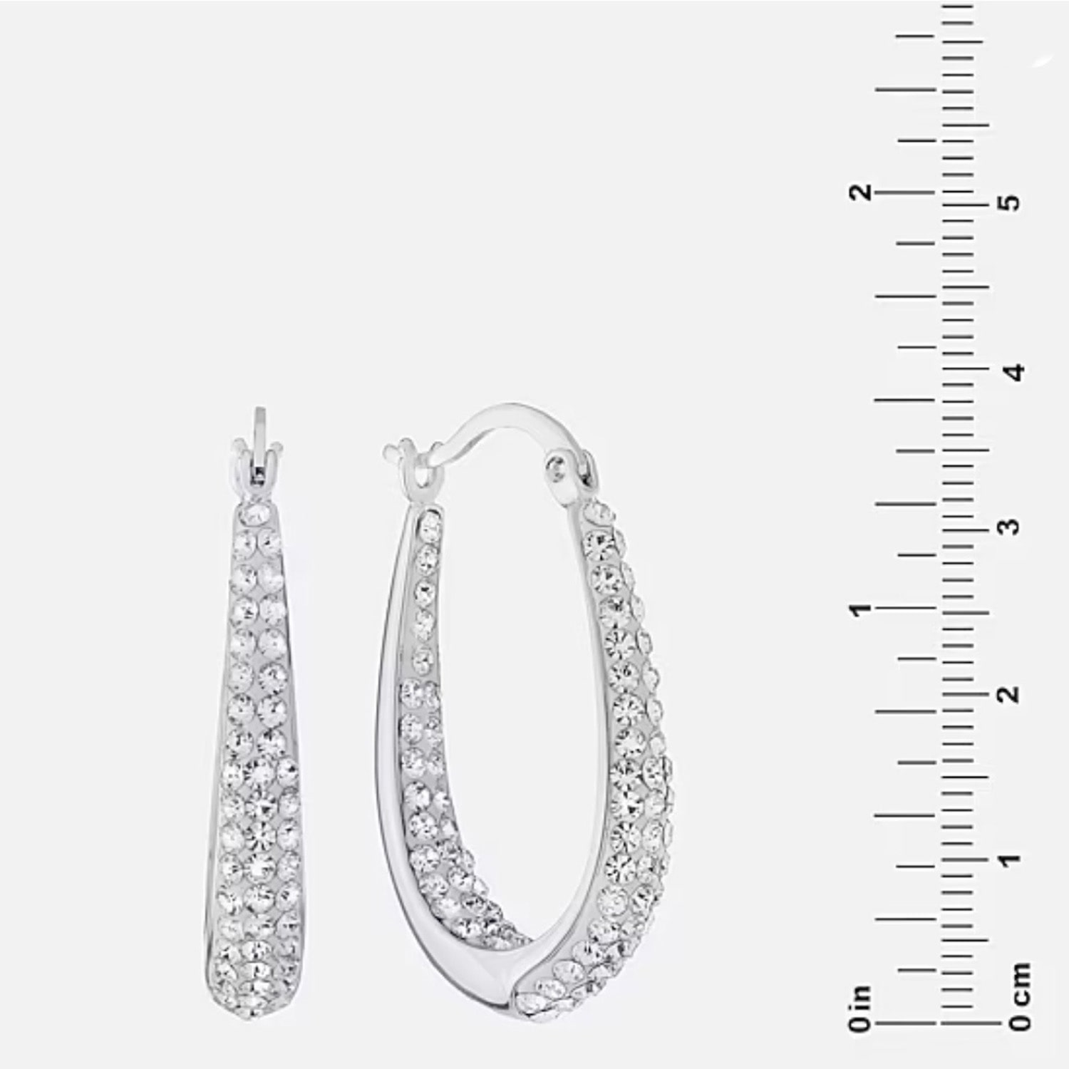 Sterling Silver Crystal Inside-Out Hoop Earrings 
