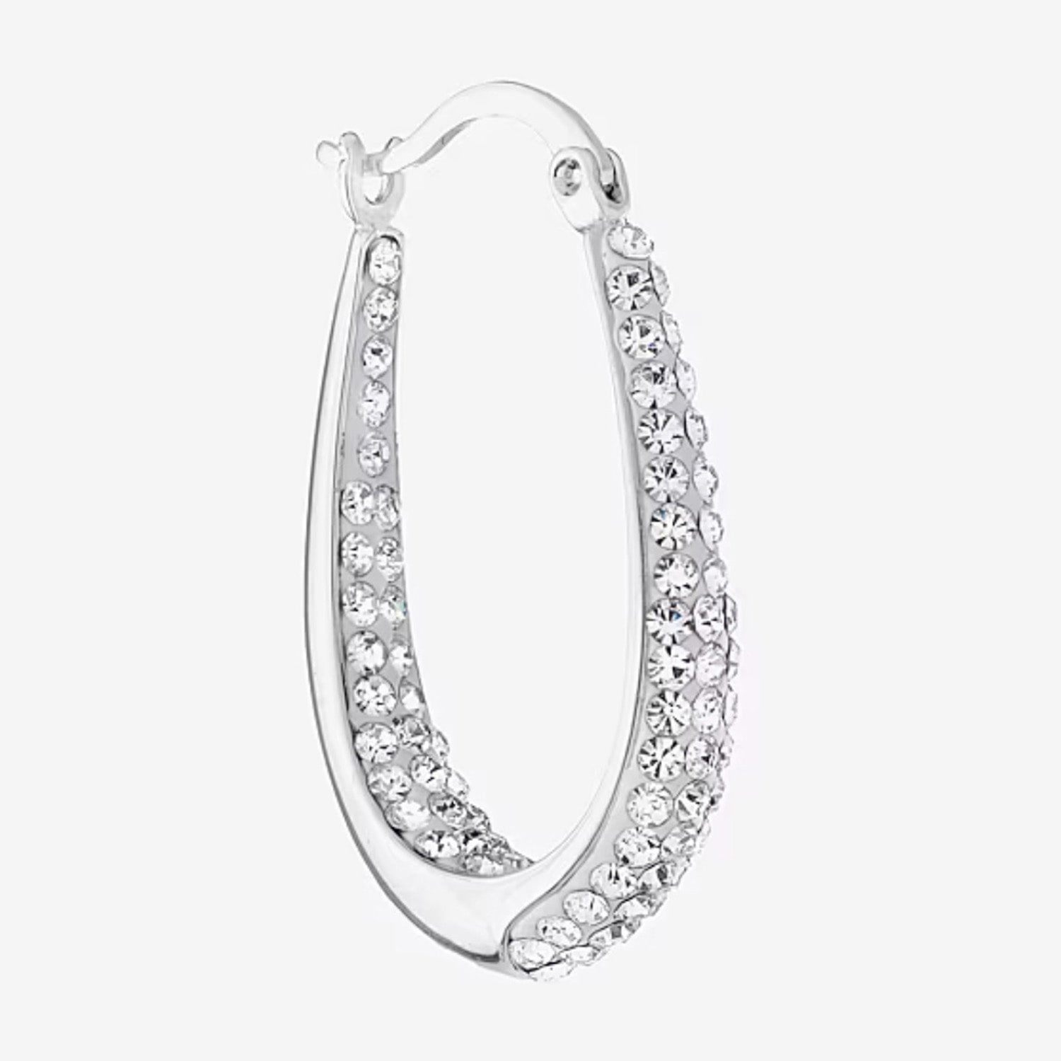 Sterling Silver Crystal Inside-Out Hoop Earrings 