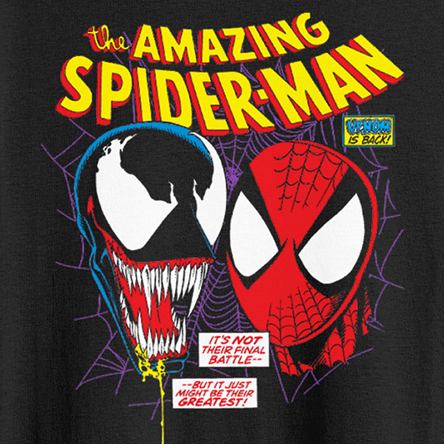 Mens Crew Neck Short Sleeve Classic Fit Spiderman Venom Big and Tall Graphic T-Shirt