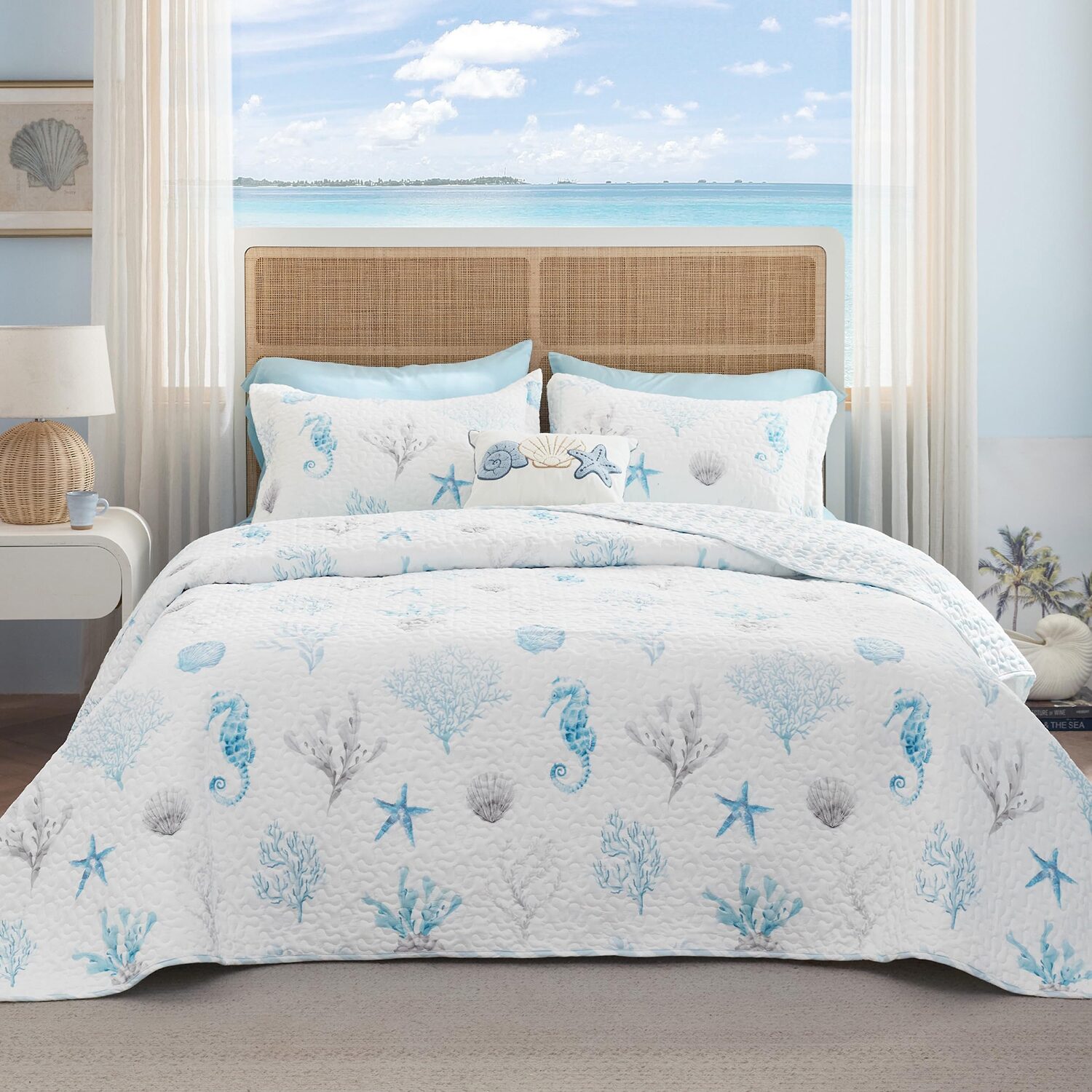 Bedsure® Plants Silhouettes Quilt Set