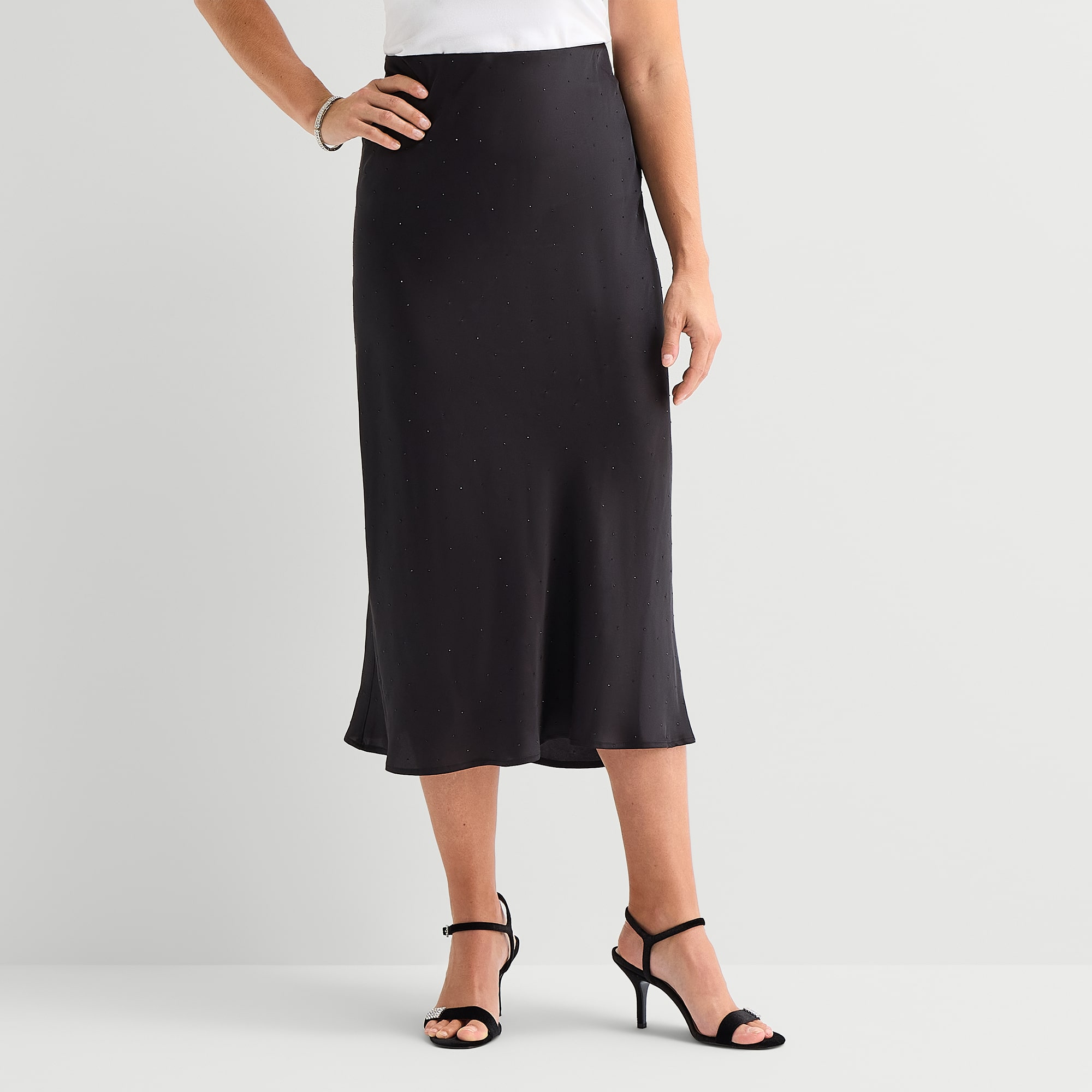 Liz Claiborne Womens Midi Flared Skirt