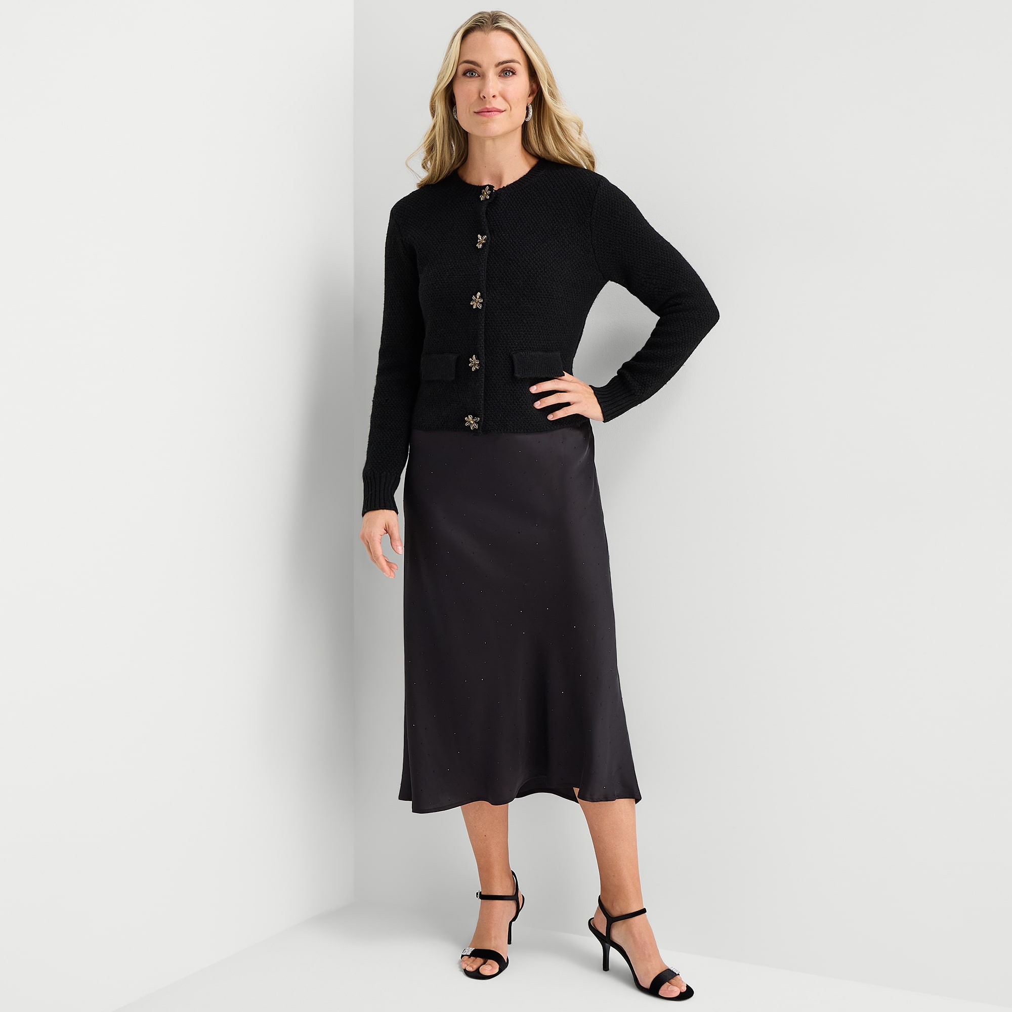 Liz Claiborne Womens Midi Flared Skirt