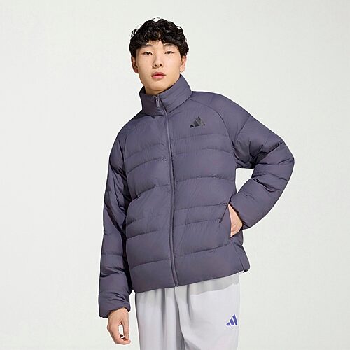 adidas Essentials Mens Lightweight Puffer Jacket, Medium, Gray