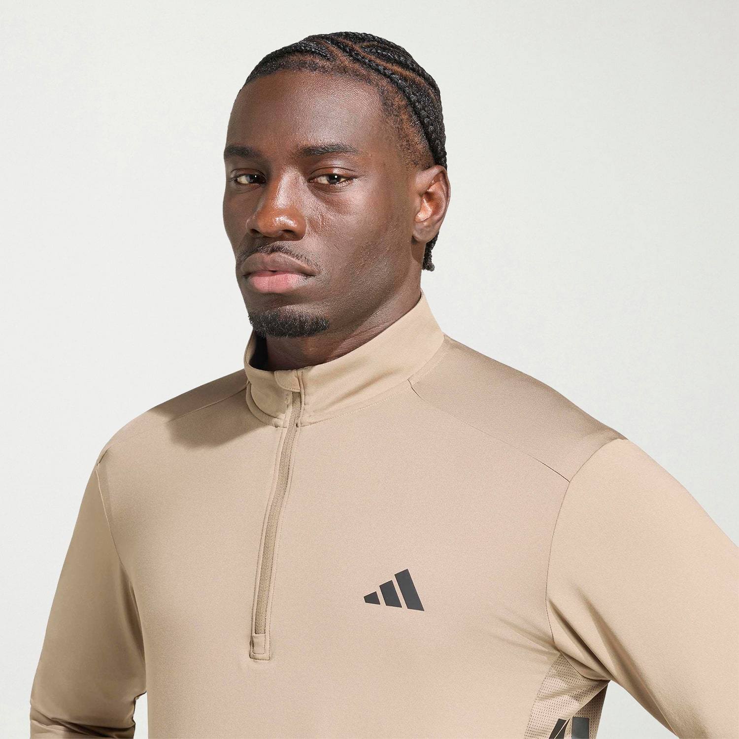 adidas Tech Essentials Mens Mock Neck Long Sleeve Quarter-Zip Pullover