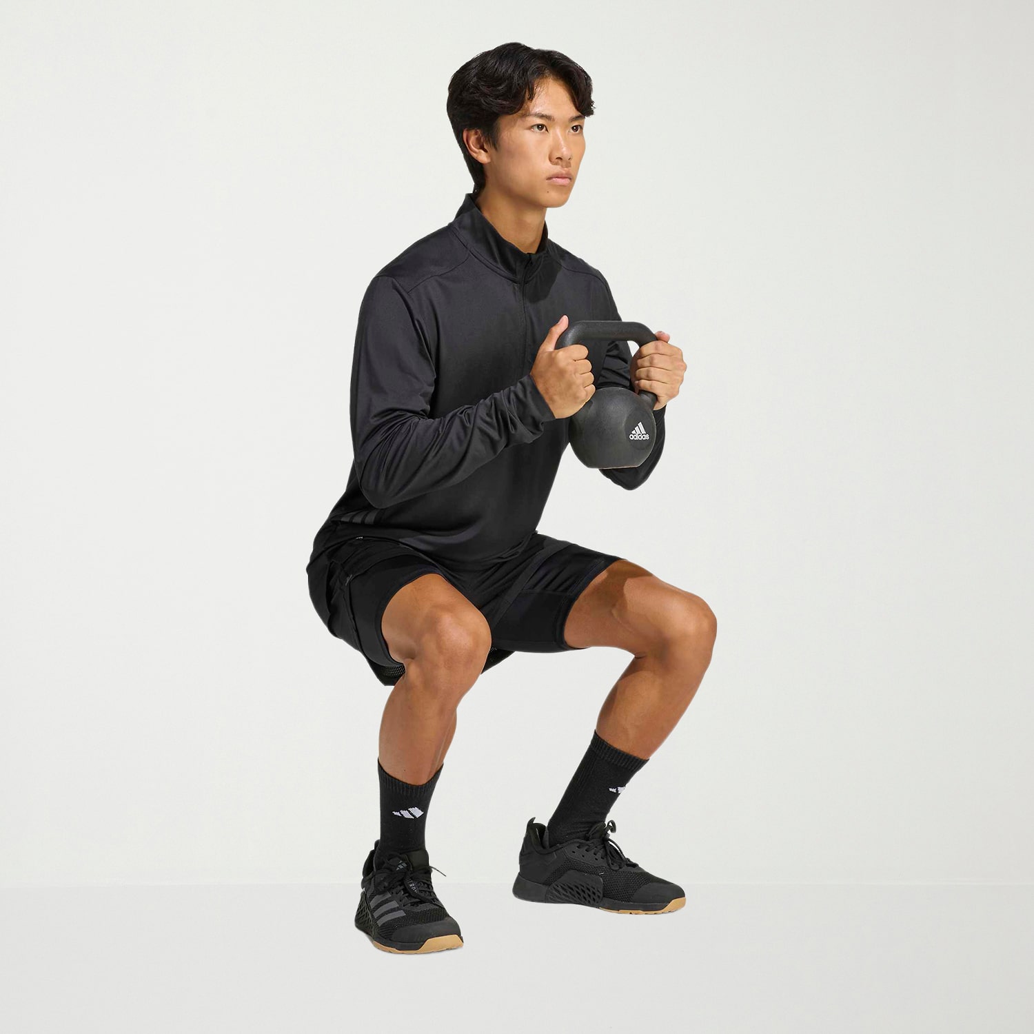 adidas Tech Essentials Mens Mock Neck Long Sleeve Quarter-Zip Pullover