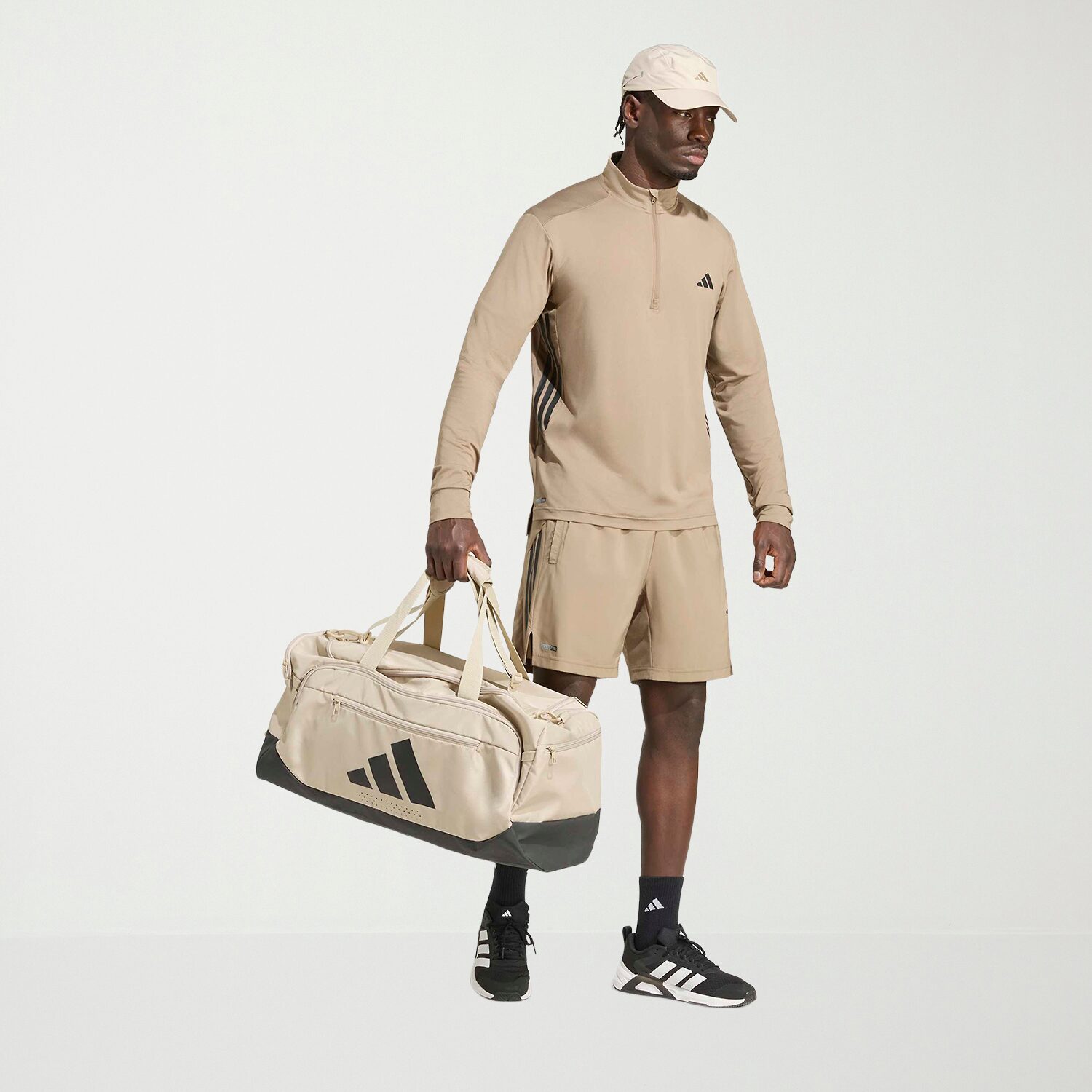 adidas Tech Essentials Mens Mock Neck Long Sleeve Quarter-Zip Pullover
