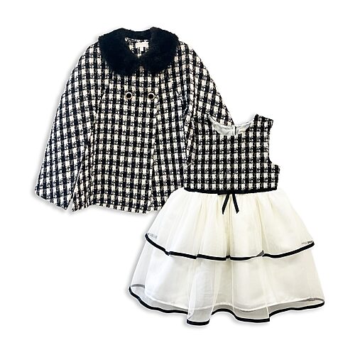 Blueberi Boulevard Little & Big Kid Girls Embellished Fitted 2-pc. Dress Set In White