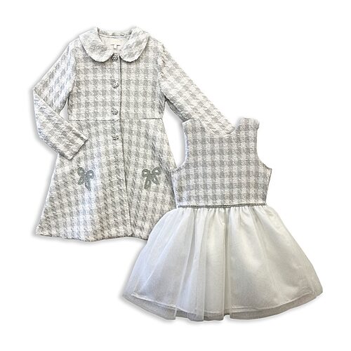 Blueberi Boulevard Little & Big Kid Girls Embellished Fitted 2-pc. Dress Set In White