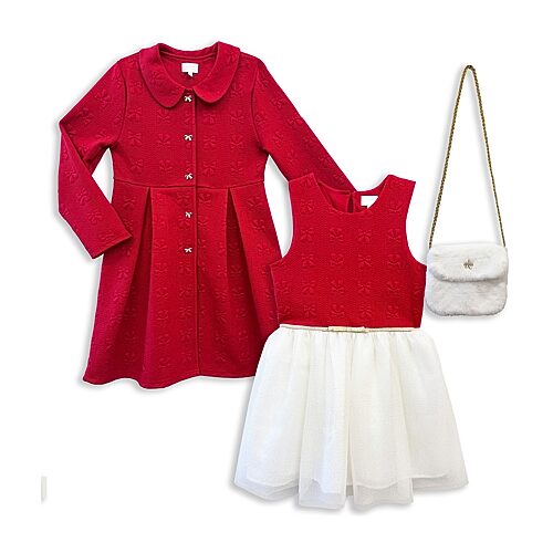 Blueberi Boulevard Little & Big Kid Girls Embellished Fitted 2-pc. Dress Set In Red