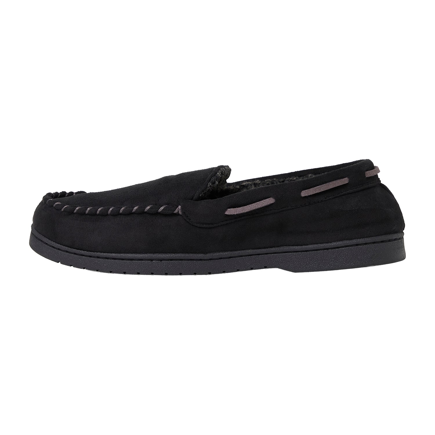 Dearfoams Keaton Perforated Microfiber Suede Moc W Whipstitch Mens Moccasin Slippers