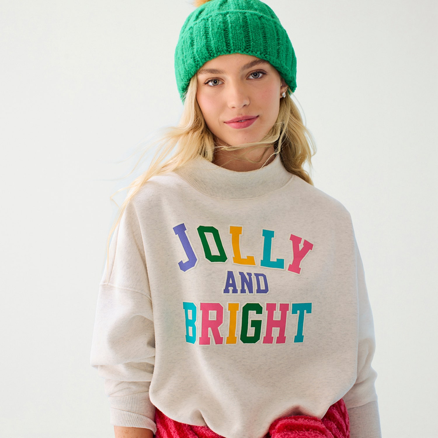 North Pole Trading Co. Womens Juniors Mock Neck Long Sleeve Sweatshirt
