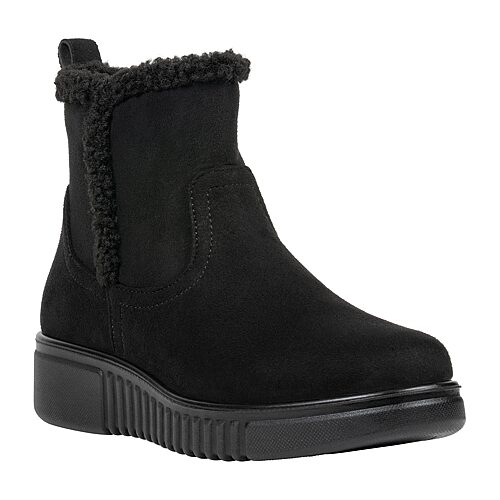 Gc Shoes Women's Teegan Faux Suede Faux-Fur Trim Ankle Boots - Black
