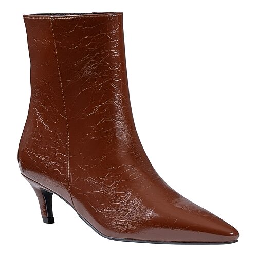 GC Shoes Womens Rorey Stacked Heel Dress Boots, 10 Medium, Brown