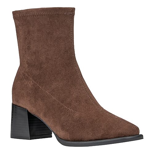 Gc Shoes Women's Memphis Square Toe Block Heel Ankle Bootie - Brown