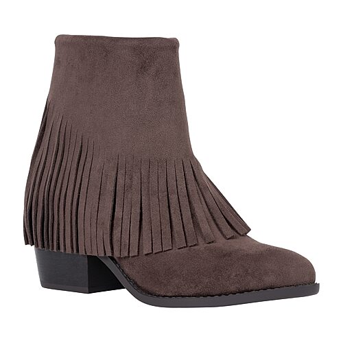 GC Shoes Womens Quincy Stacked Heel Cowboy Boots, 10 Medium, Brown