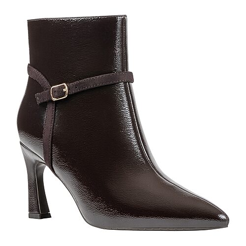 Gc Shoes Women's Ozzie Pointed-Toe Buckle-Strap Stiletto Heel Bootie - Brown