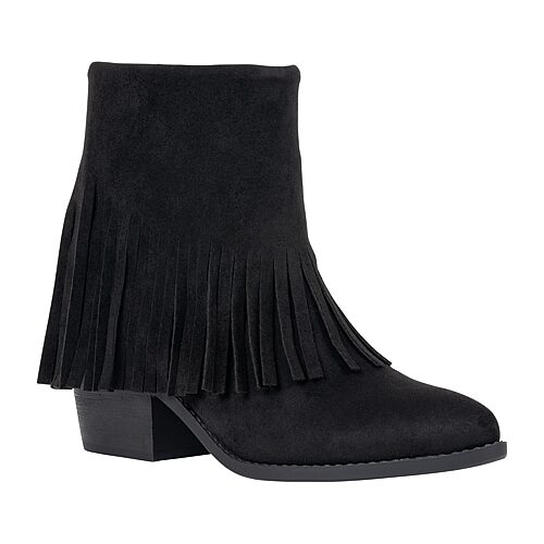 GC Shoes Womens Quincy Stacked Heel Cowboy Boots, 10 Medium, Black