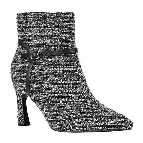 Gc Shoes Women's Ozzie Pointed-Toe Buckle-Strap Stiletto Heel Bootie - Black Multi