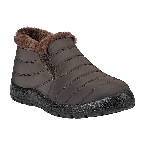 Gc Shoes Women's Oban Quilted Faux-Fur Trim Cold-Weather Booties - Brown