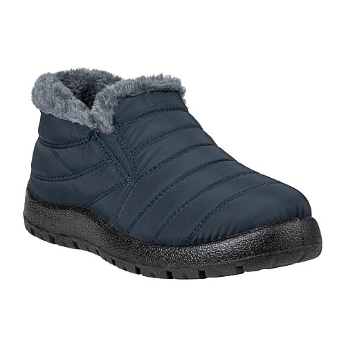 Gc Shoes Women's Oban Quilted Faux-Fur Trim Cold-Weather Booties - Navy