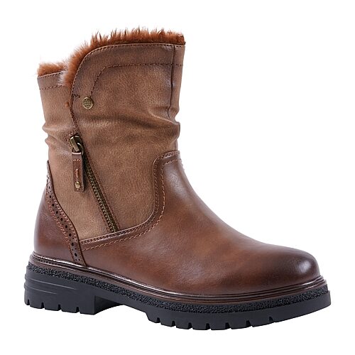 GC Shoes Womens Martin Block Heel Booties, 9 Medium, Brown