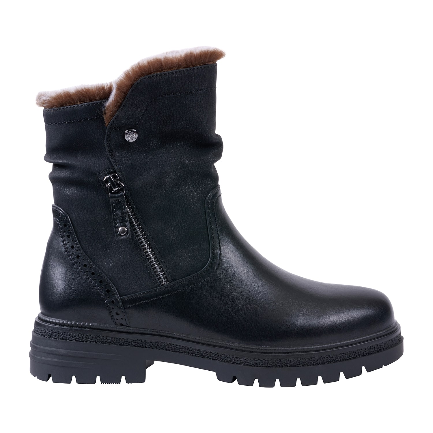 GC Shoes Womens Martin Block Heel Booties