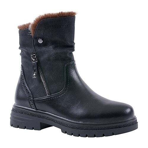 GC Shoes Womens Martin Block Heel Booties, 7 Medium, Black
