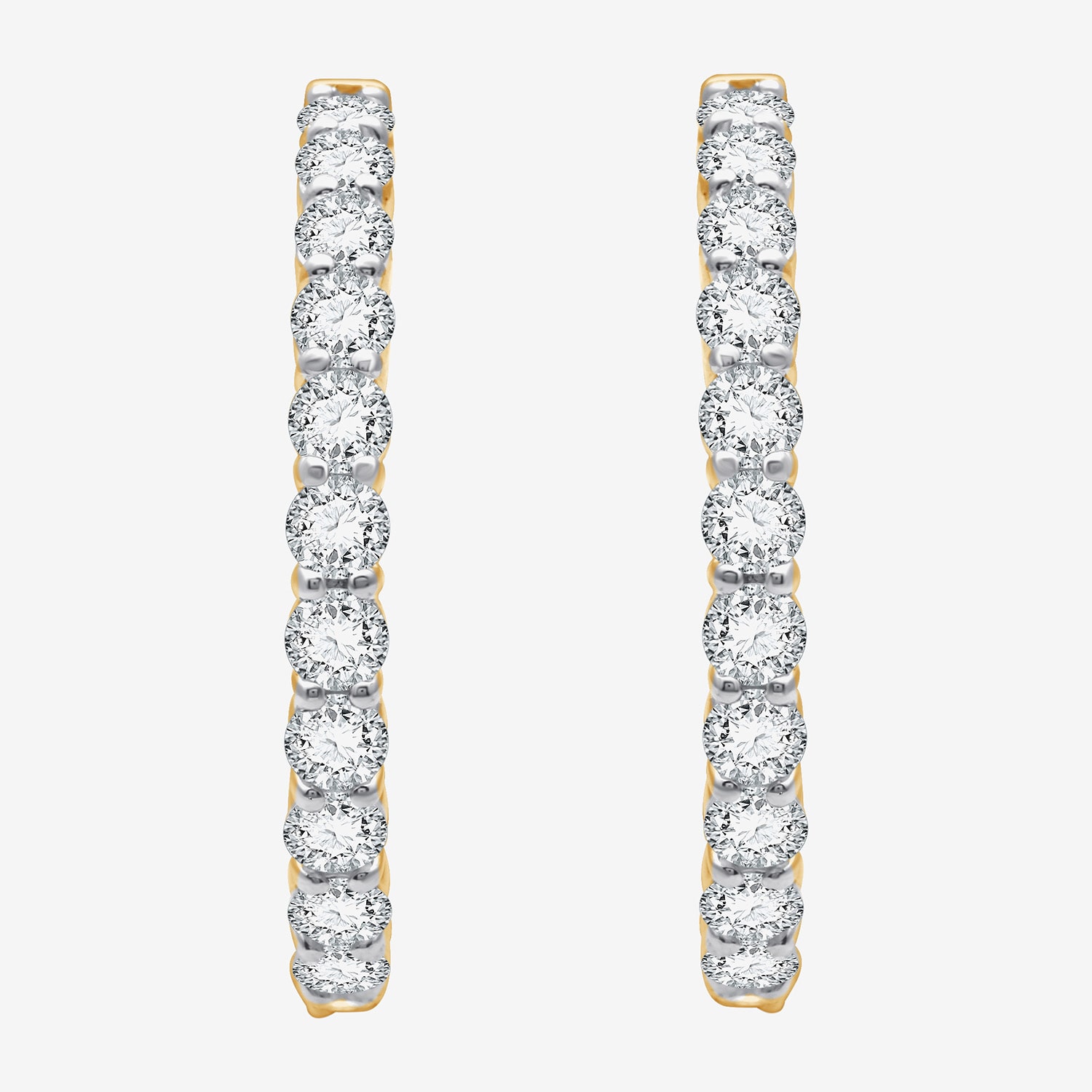 (F, Si1-Si2) Womens 4 CT. T.W. Lab Grown White Diamond Sterling Silver 29mm Round Hoop Earrings