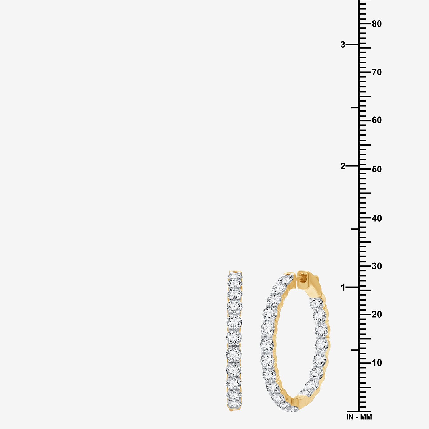 (F, Si1-Si2) Womens 4 CT. T.W. Lab Grown White Diamond Sterling Silver 29mm Round Hoop Earrings