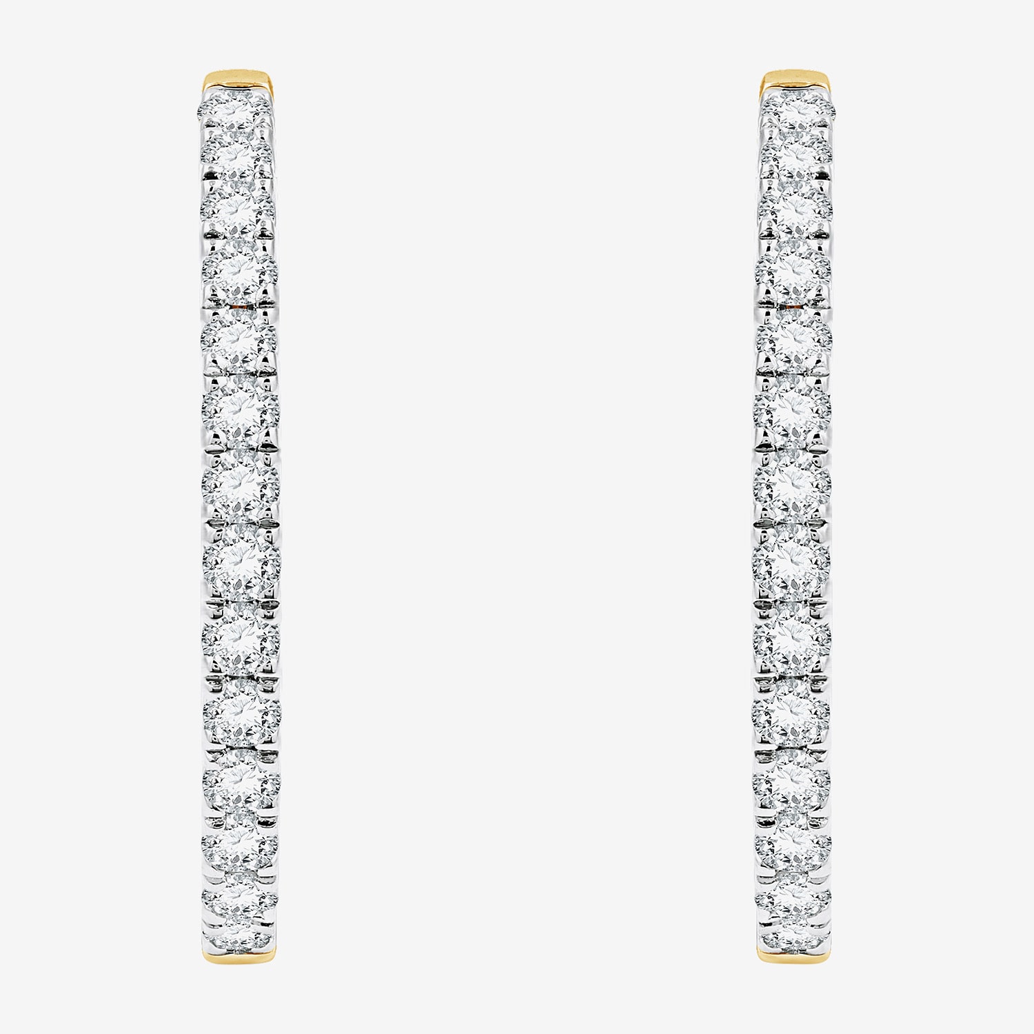 (G, Si1-Si2) Womens 3 CT. T.W. Lab Grown White Diamond Sterling Silver 33.7mm Hoop Earrings