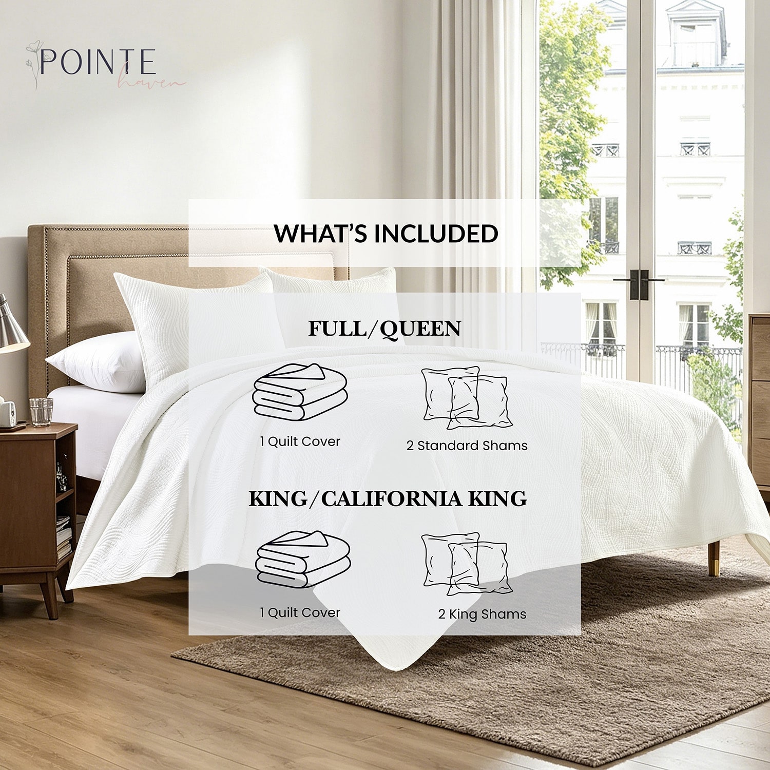 Pointehaven Scroll Design Oversized Velvet 2-pc. Quilt Set