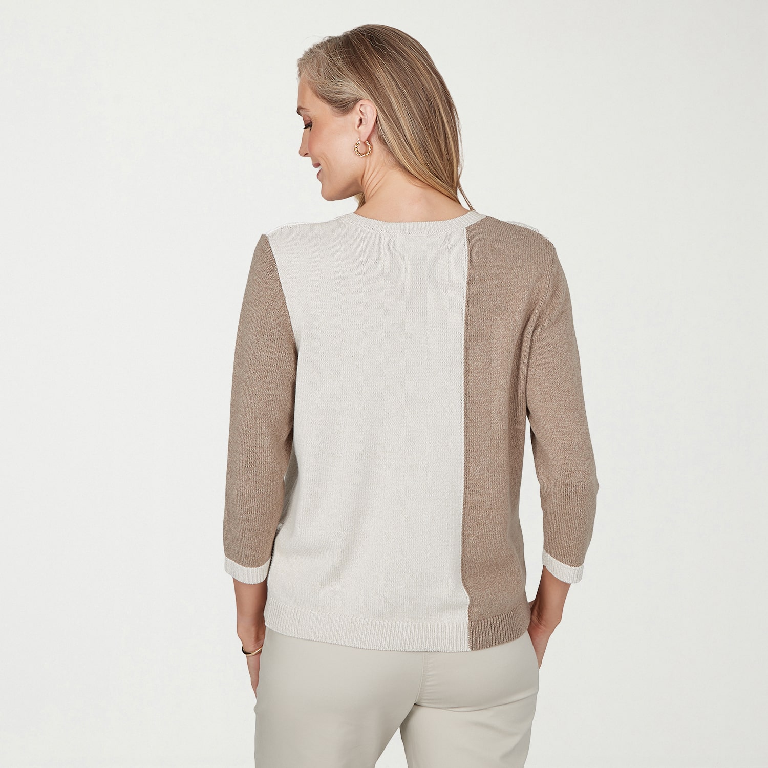 Alfred Dunner Sunset Ridge Womens Crew Neck Long Sleeve Pullover Sweater
