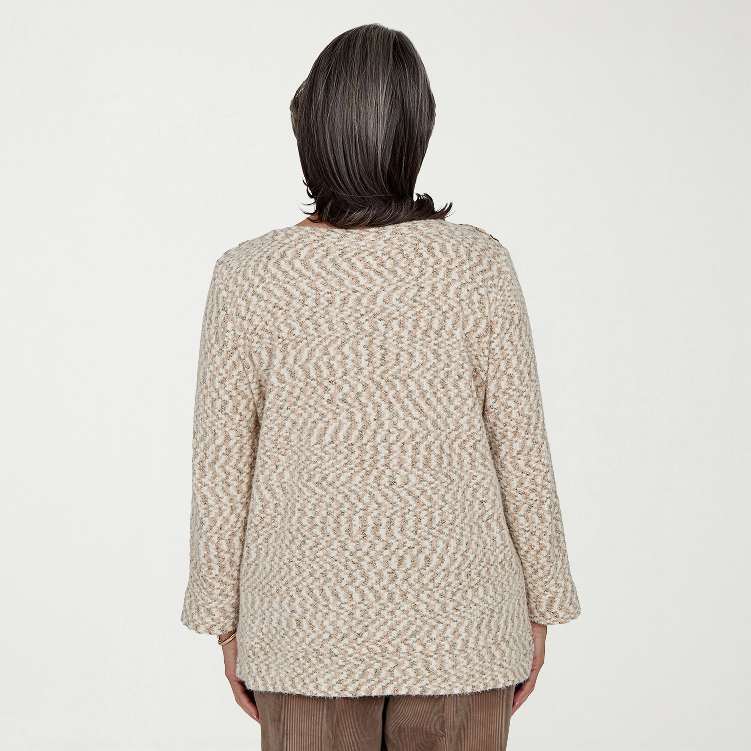 Alfred Dunner Sunset Ridge Womens Boat Neck Long Sleeve Pullover Sweater