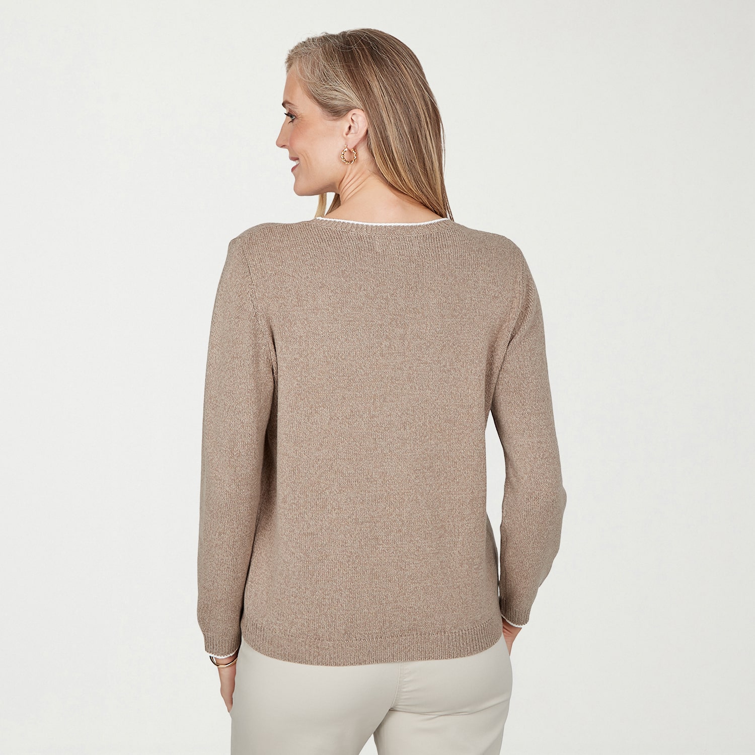 Alfred Dunner Sunset Ridge Womens Crew Neck Long Sleeve Floral Pullover Sweater