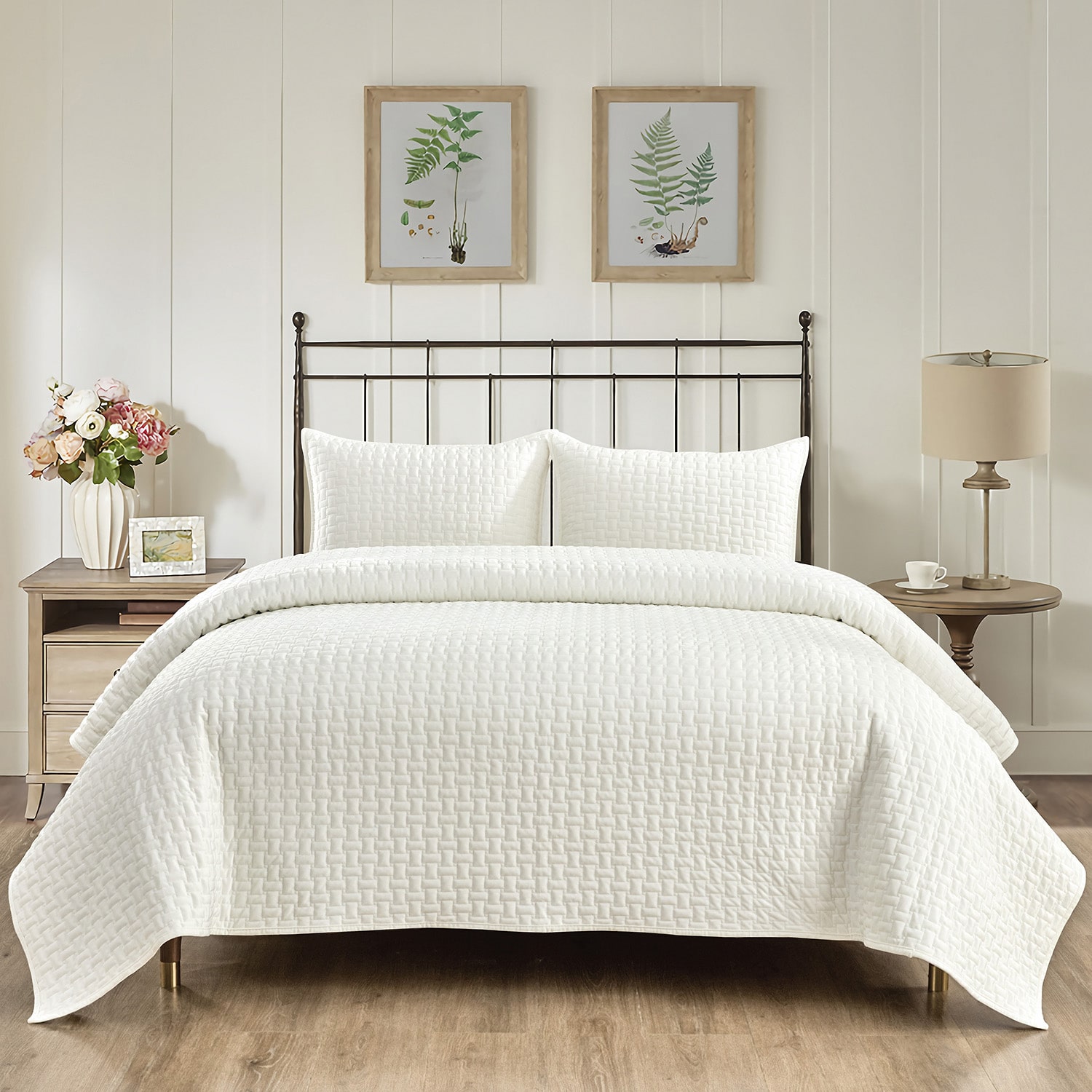 Pointehaven Tile Design Oversized Velvet 2-pc. Quilt Set - JCPenney