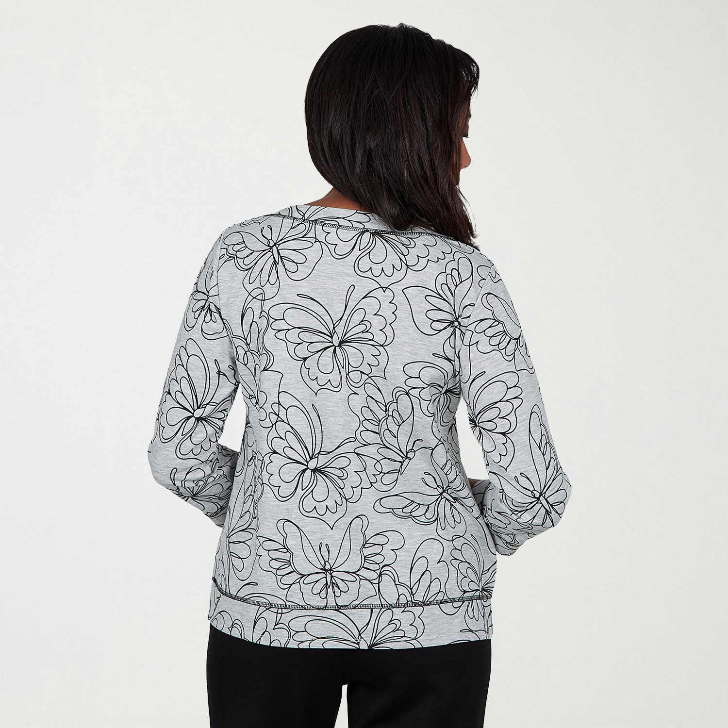 Alfred Dunner Weekend Warrior Womens Crew Neck 3/4 Sleeve T-Shirt