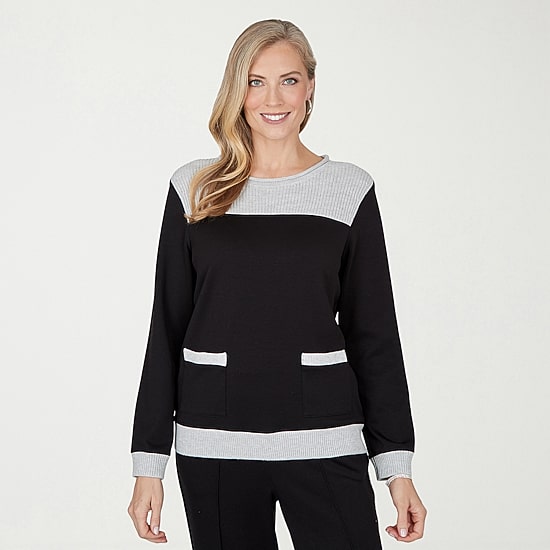 Alfred Dunner Weekend Warrior Womens Crew Neck 3/4 Sleeve T-Shirt ...
