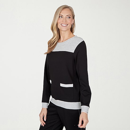 Alfred Dunner Weekend Warrior Womens Crew Neck 3/4 Sleeve T-Shirt ...
