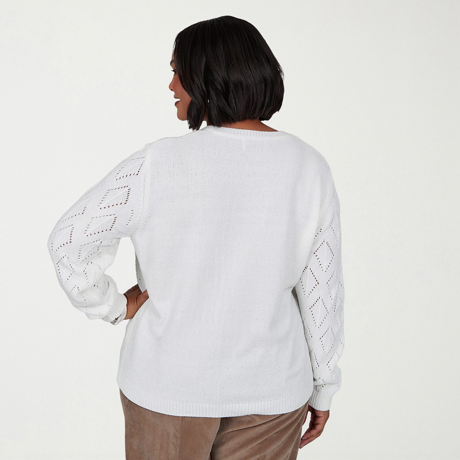 Alfred Dunner Plus Sunset Ridge Womens Crew Neck Long Sleeve Pullover Sweater