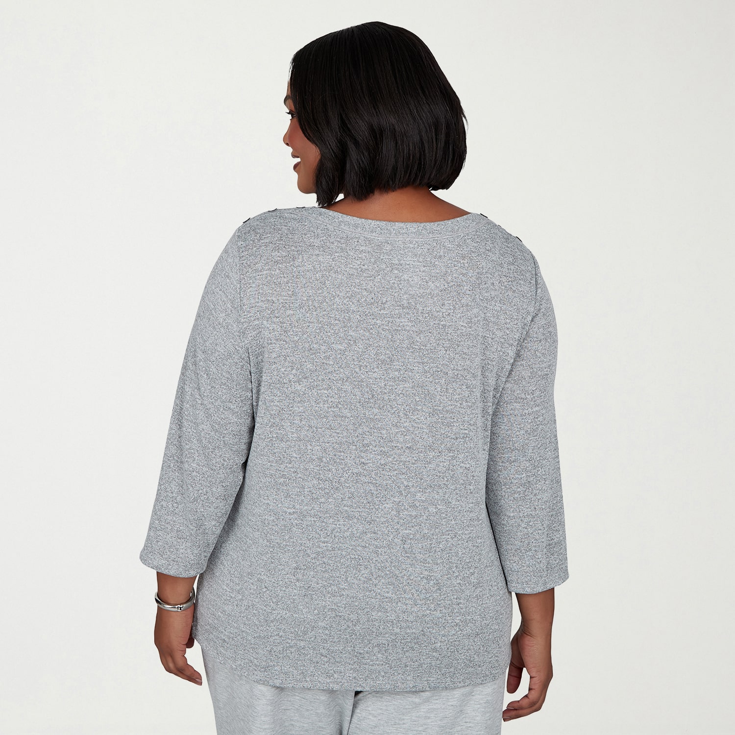 Alfred Dunner Weekend Warrior Womens Plus Boat Neck 3/4 Sleeve T-Shirt
