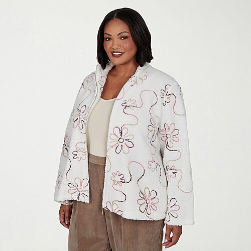 Alfred Dunner Sunset Ridge Womens Plus Jacket, 2x, White