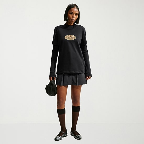 Nike Cheetah Womens Crew Neck Short Sleeve Active T-Shirt, Color: Black ...