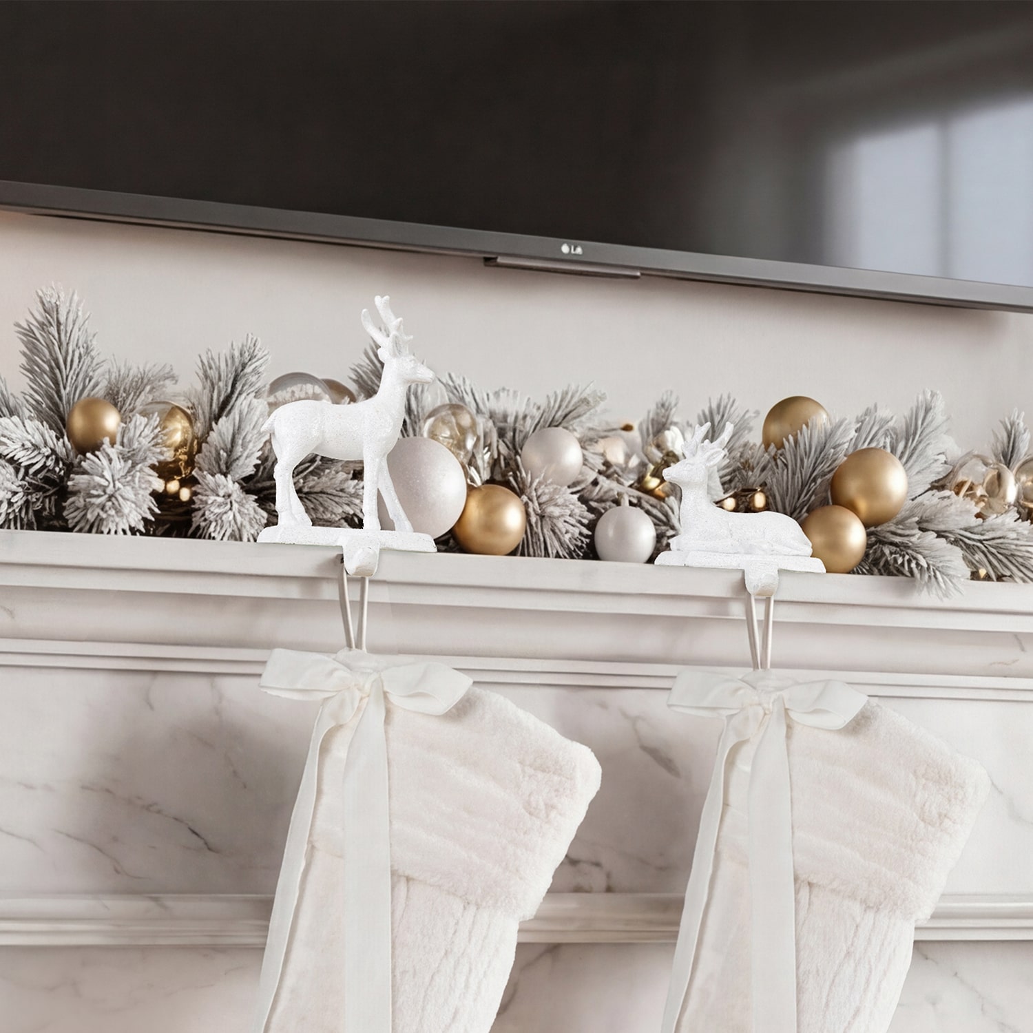Glitzhome Reindeer 2-pc. Christmas Stocking Holder