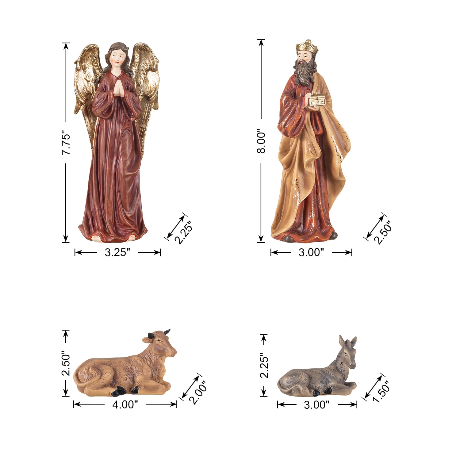 Glitzhome 8" Resin Figurine 10-pc. Nativity Set