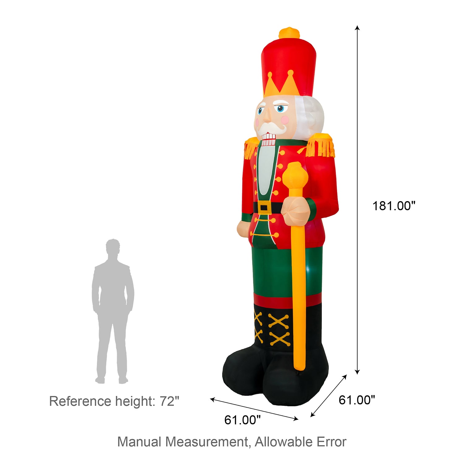 Glitzhome 15ft Lighted Nutcracker Christmas Inflatable